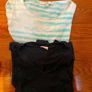 Forever 21 size S long sleeve tees bundle black/aqua and white